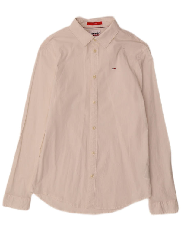 Camicia slim fit da uomo Tommy Hilfiger in cotone bianco medio