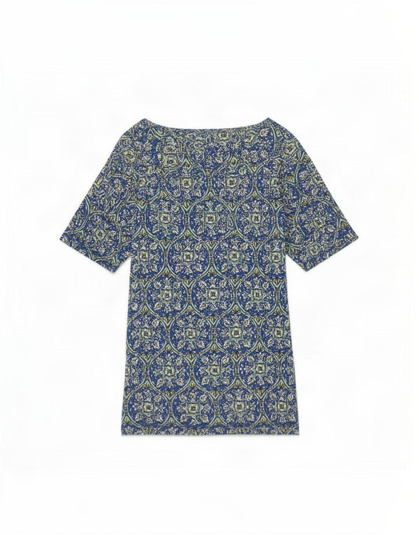 T-shirt da donna Marks & Spencer Top UK 22 3XL cotone floreale blu