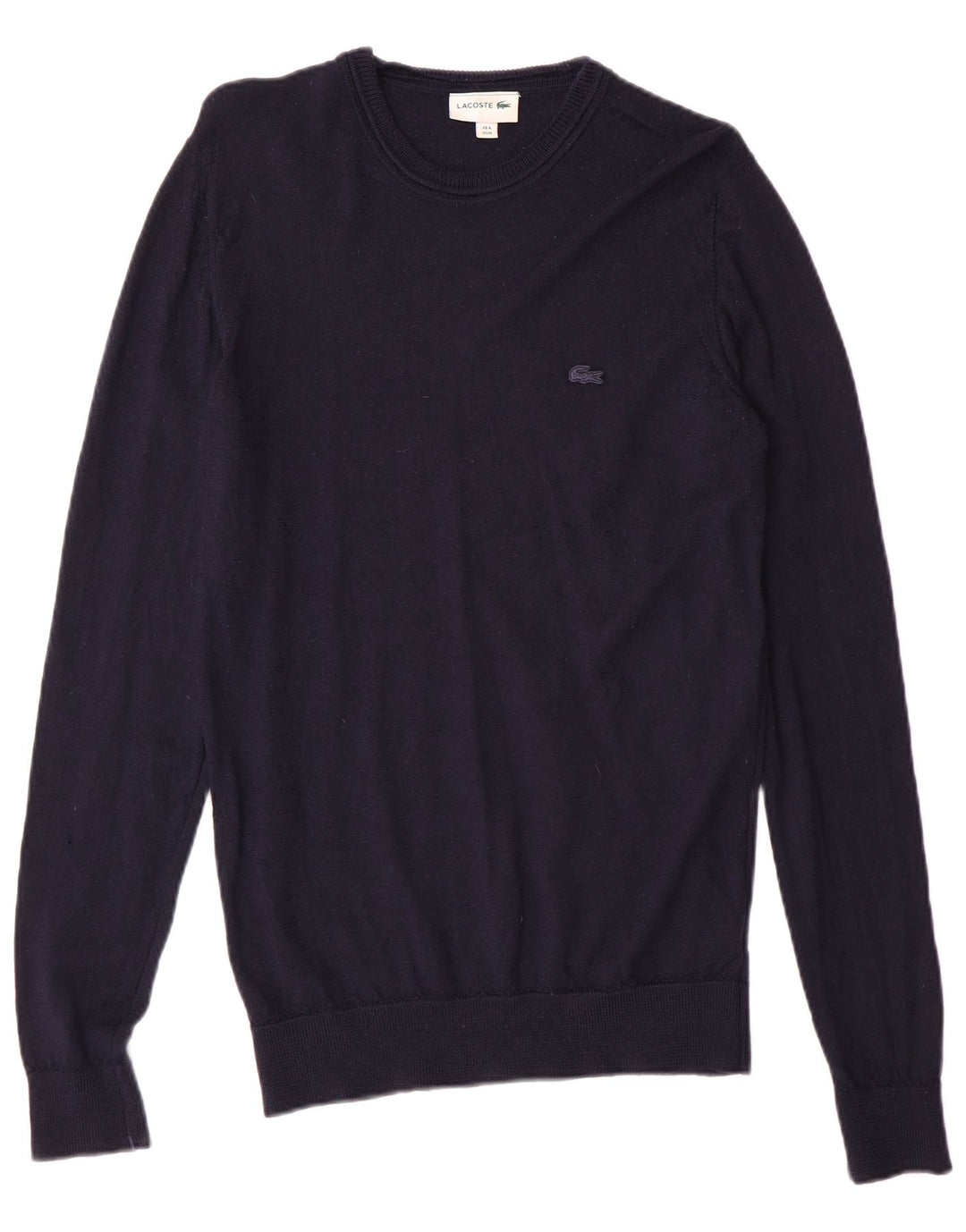 Maglione maglione girocollo da uomo Lacoste taglia 4 medio blu navy lana vergine