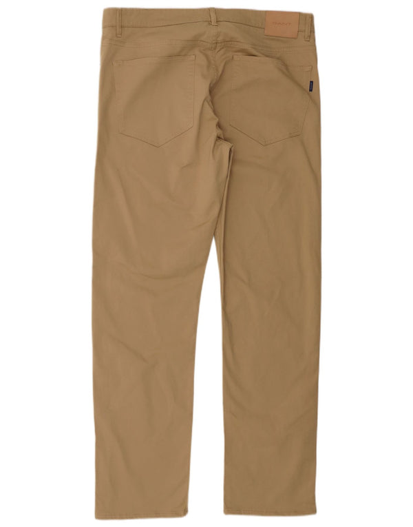 Pantaloni casual dritti da uomo GANT W34 L32 in cotone beige