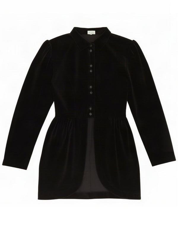 Benetton Abito tubino in velluto a maniche lunghe da donna IT 44 Medium Black
