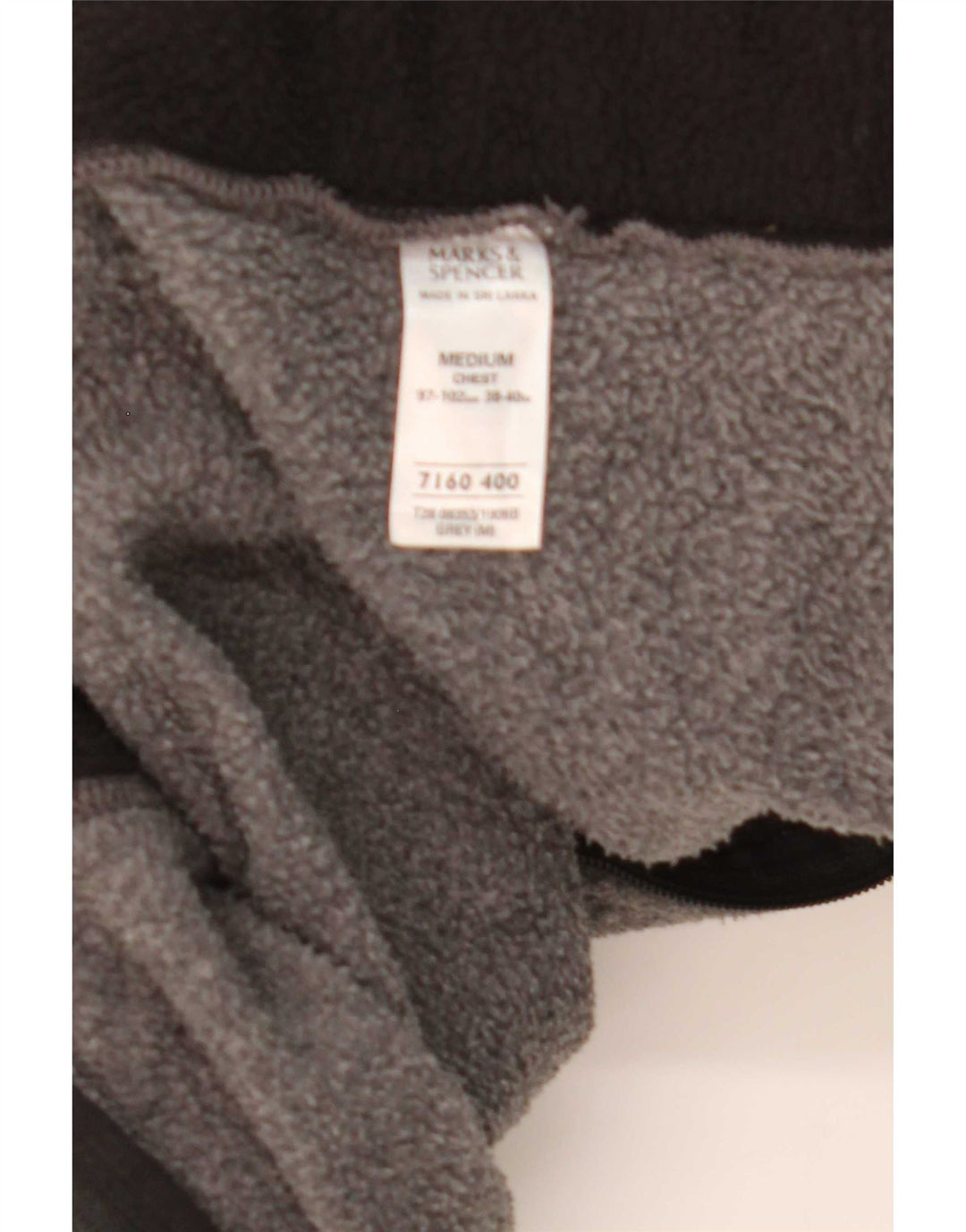 Giacca in pile da uomo Marks & Spencer UK 38 Poliestere grigio medio