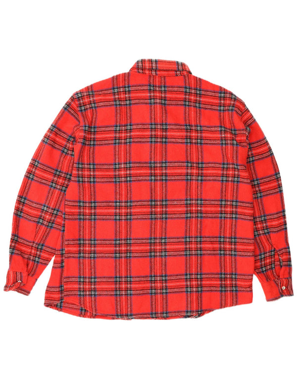 Camicia vintage da uomo in flanella a quadri rossi grandi
