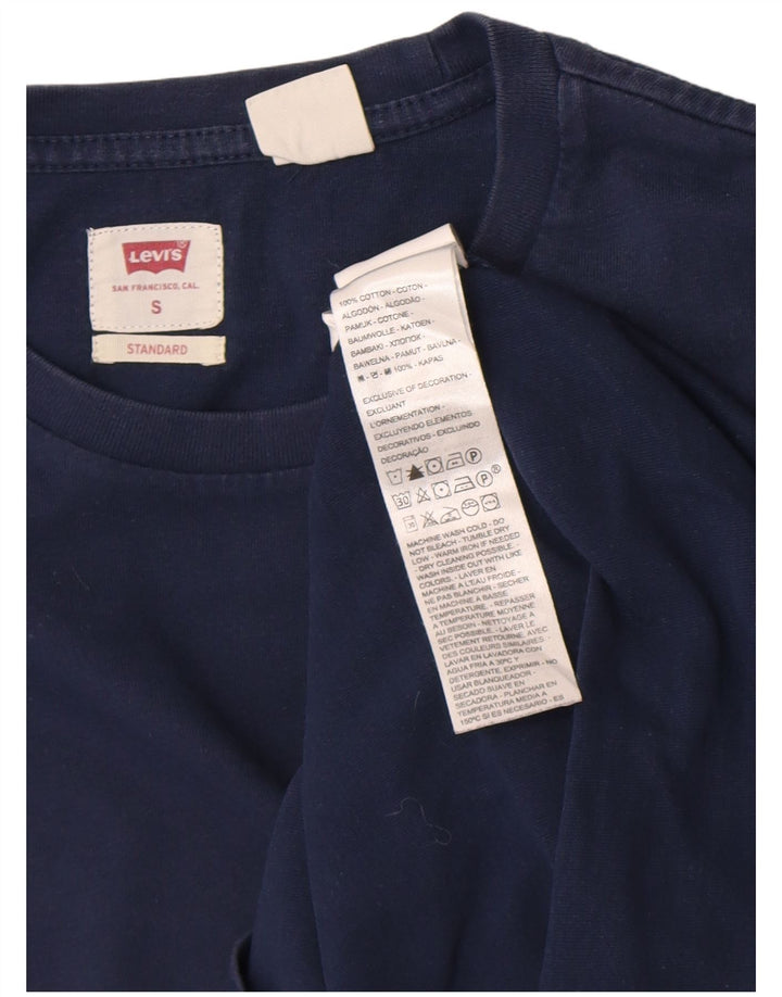 Levi's Maglia standard da uomo a maniche lunghe piccola in cotone blu navy