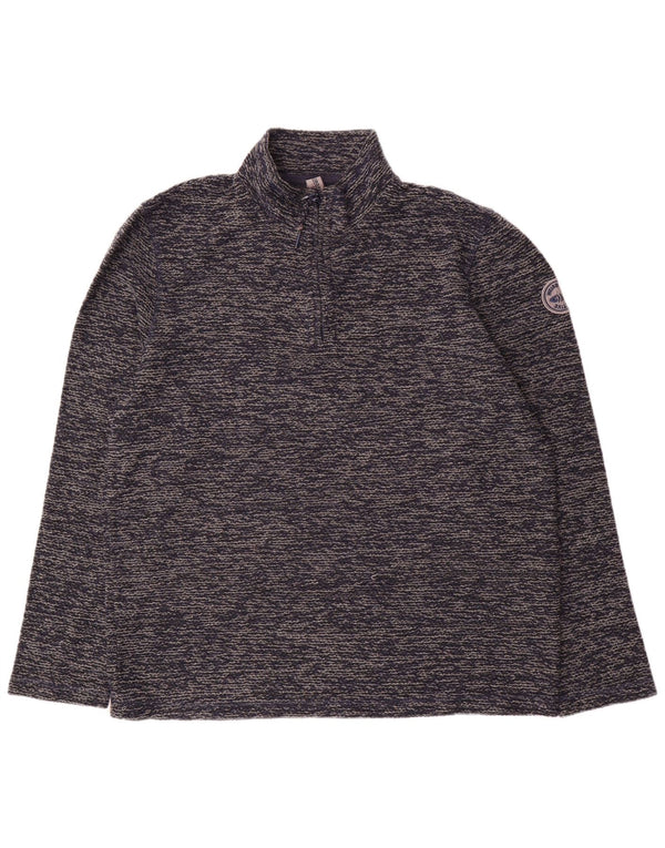 Felpa con collo con zip da uomo Weird Fish Maglione XL Acrilico screziato blu navy