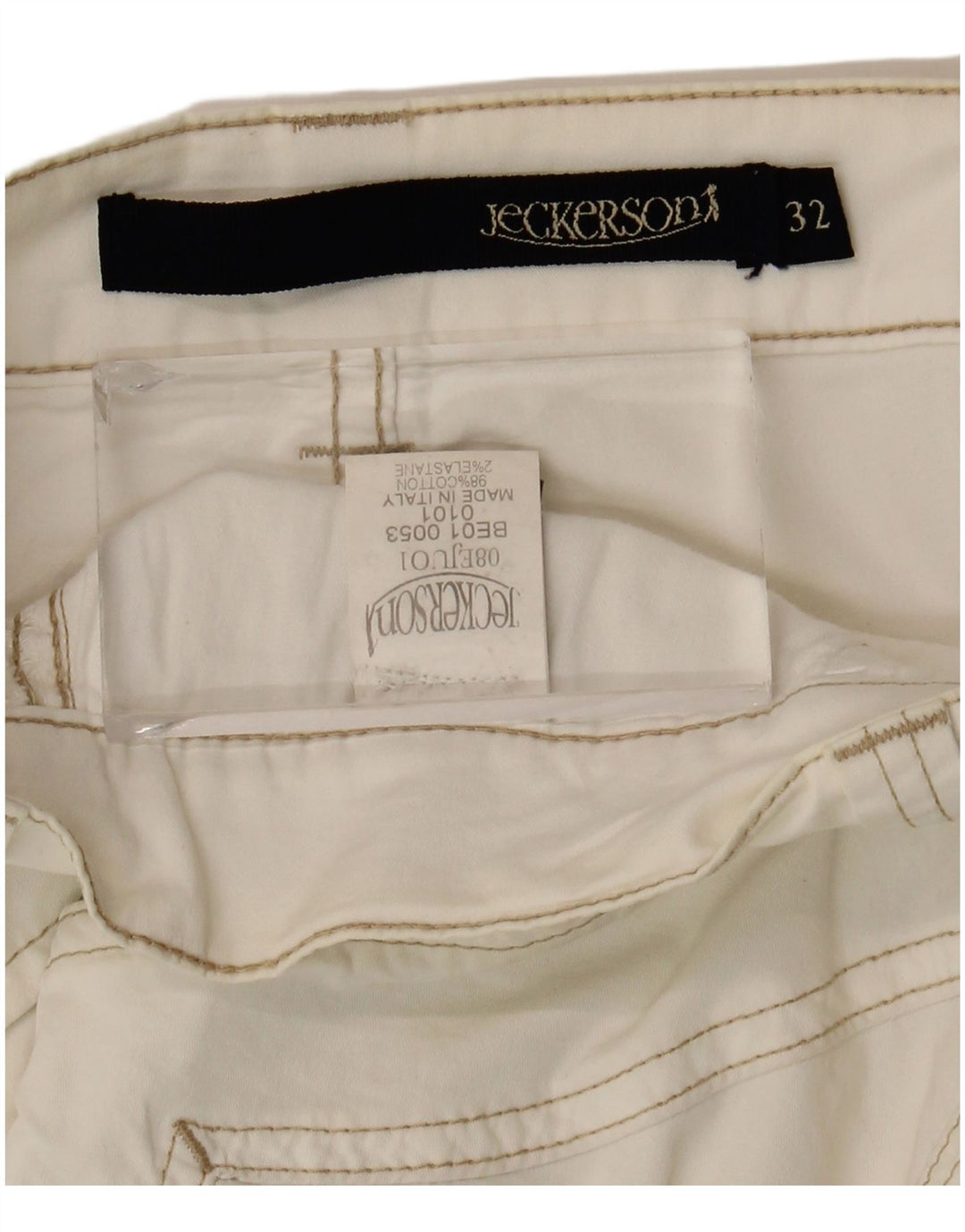 Bermuda da uomo Jeckerson W32 cotone bianco sporco medio
