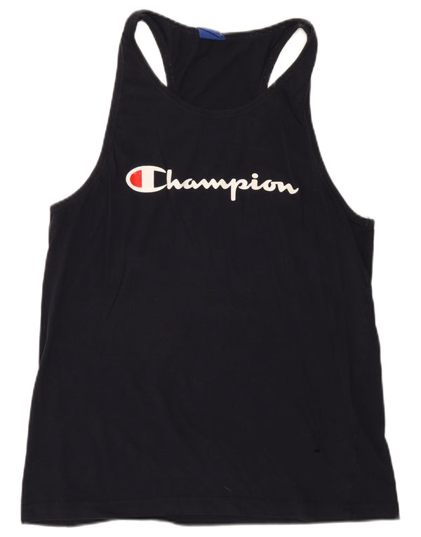 Canotta grafica da donna CHAMPION UK 18 XL Cotone blu navy