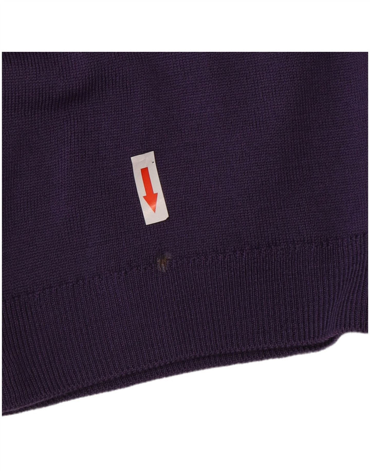 Maglione cardigan da donna classico UK 16 grande lana viola