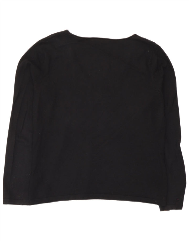 Top manica lunga da donna Marks & Spencer UK 14 viscosa nera media