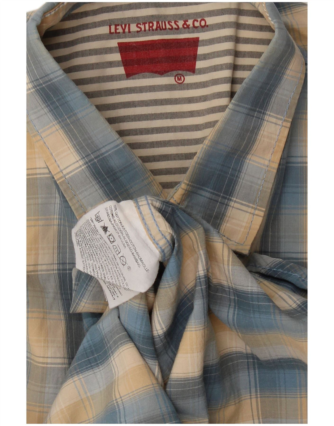 LEVI'S Camicia a maniche corte da uomo in cotone a quadri blu medio