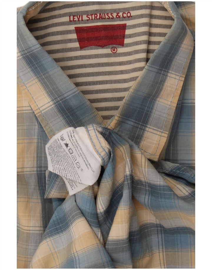 LEVI'S Camicia a maniche corte da uomo in cotone a quadri blu medio
