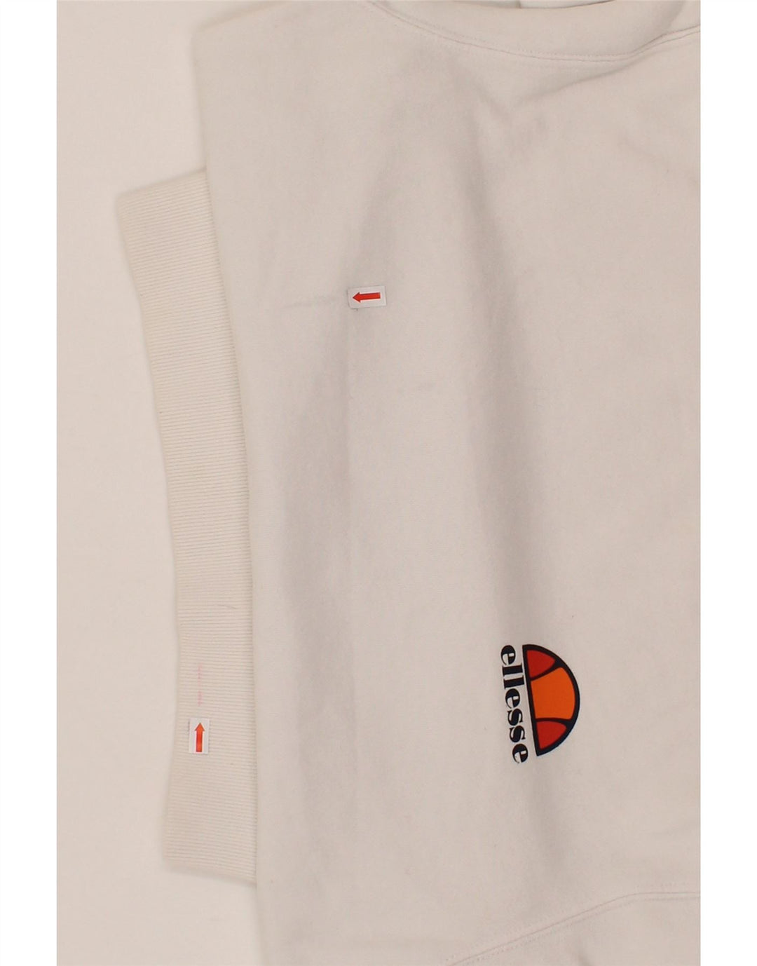 ELLESSE Womens Oversized Sweatshirt Jumper UK 8 Small White Cotton Vintage Ellesse and Second-Hand Ellesse from Messina Hembry 