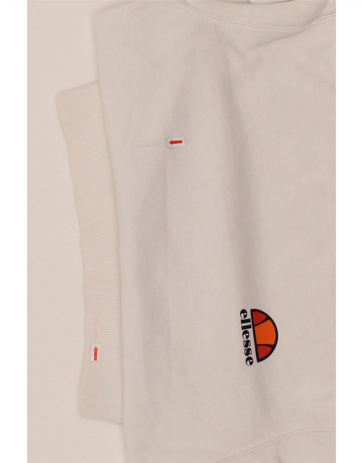 ELLESSE Womens Oversized Sweatshirt Jumper UK 8 Small White Cotton Vintage Ellesse and Second-Hand Ellesse from Messina Hembry 