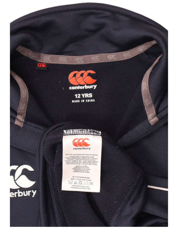 Felpa con collo con zip per ragazzi Canterbury, 11-12 anni, in poliestere blu navy