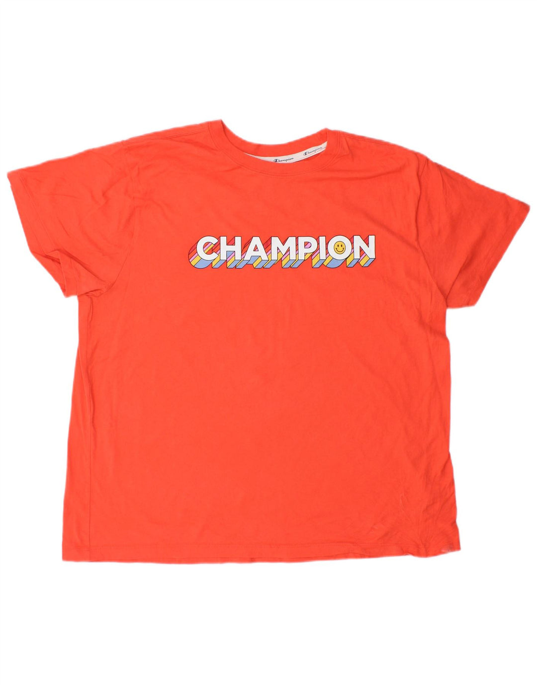 T-shirt grafica da donna CHAMPION Top UK 20 2XL Cotone arancione