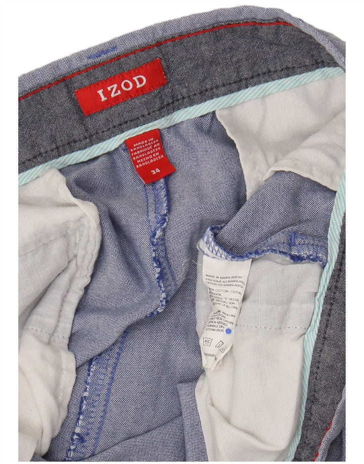 Pantaloncini chino da uomo IZOD W34 grandi in cotone blu