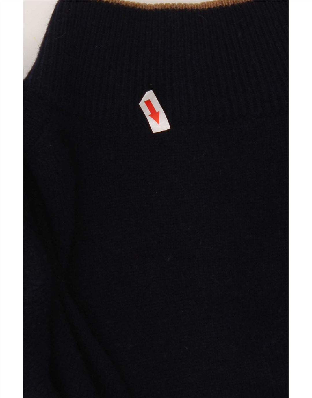 Musto Maglione da uomo con zip e collo grande in lana d'agnello blu navy