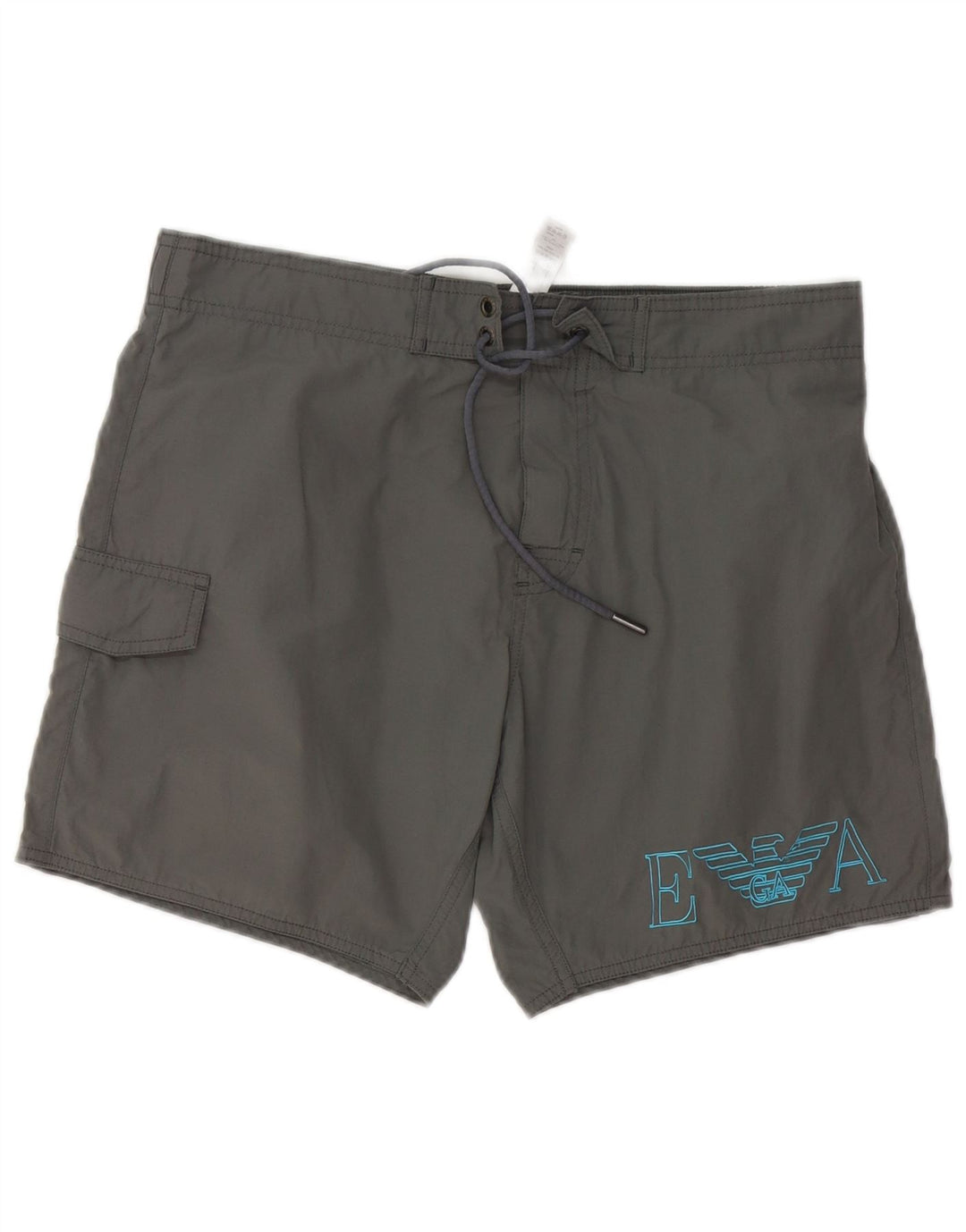 Pantaloncini da bagno grafici da uomo Emporio Armani grandi in poliestere grigio
