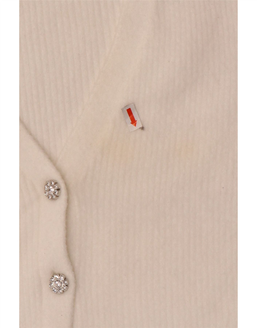 Maglione cardigan corto da donna Zara UK 12 nylon bianco medio