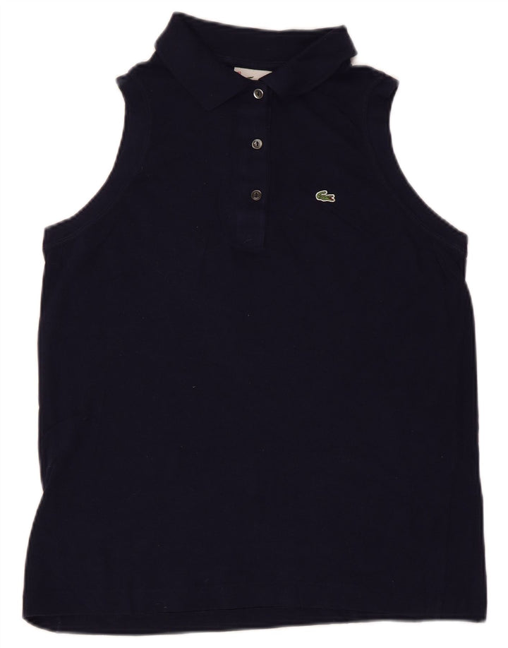 Polo senza maniche da donna Lacoste taglia 40 media cotone blu navy