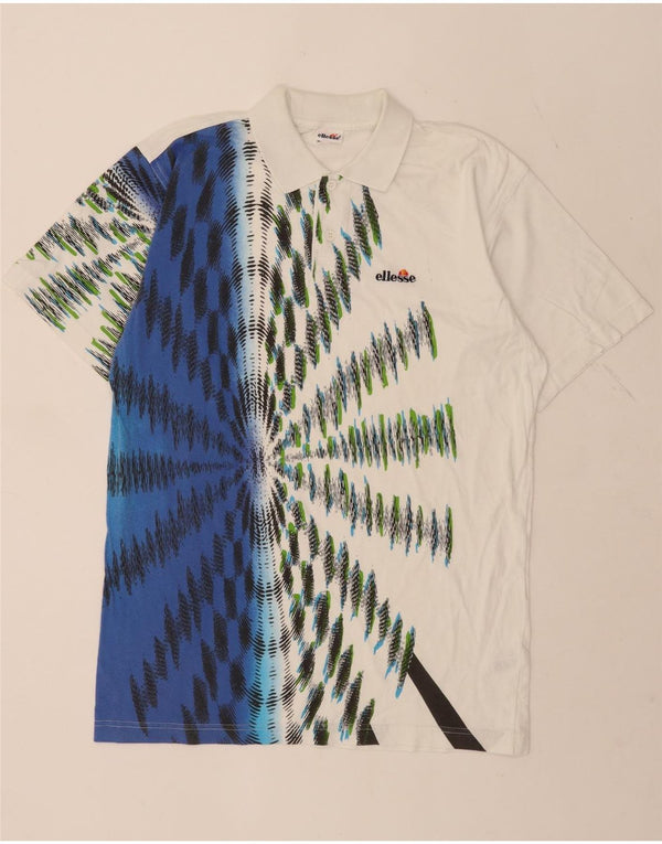 Polo da uomo Ellesse IT 48 cotone tie-dye bianco medio