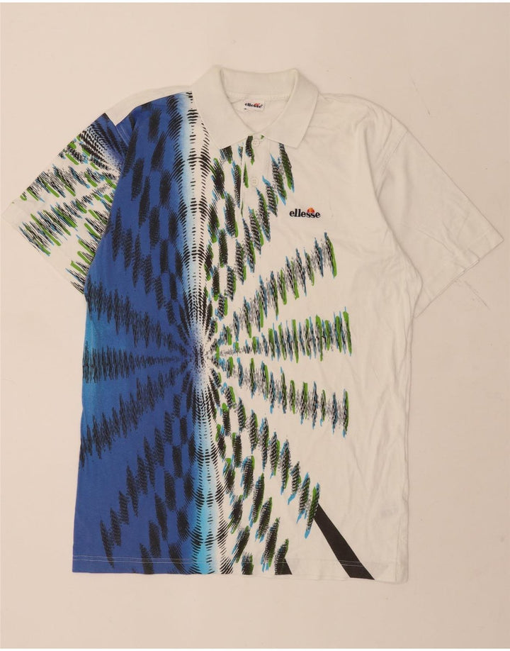 Polo da uomo Ellesse IT 48 cotone tie-dye bianco medio