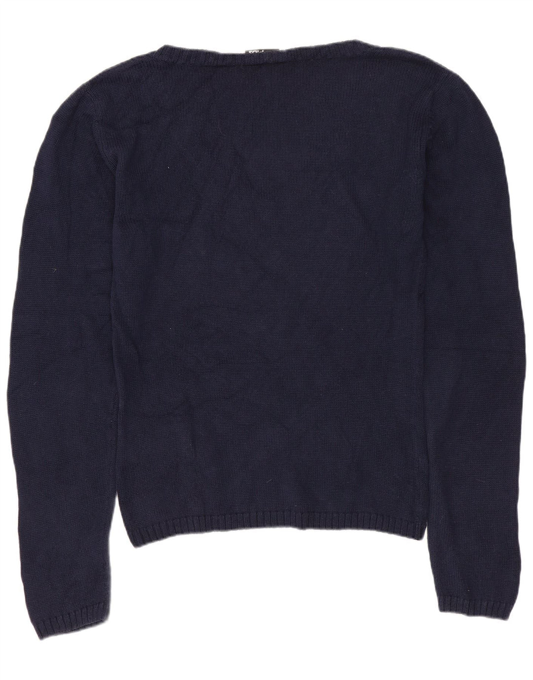 Maglione maglione con scollo a V da donna Fila UK 14 cotone blu navy medio