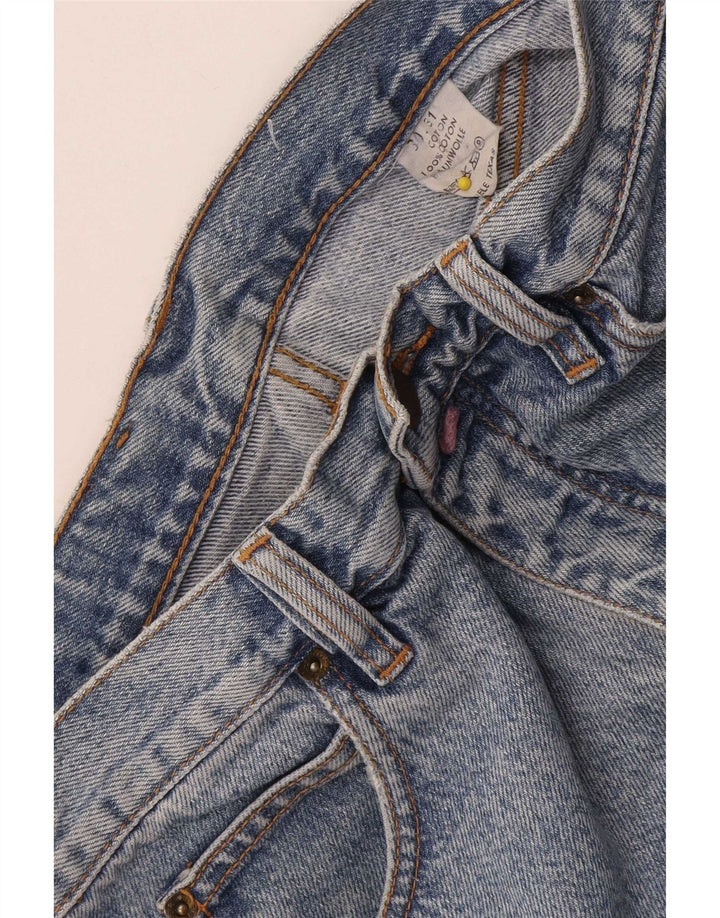 Pantaloncini di jeans vintage da uomo W30 in cotone blu medio