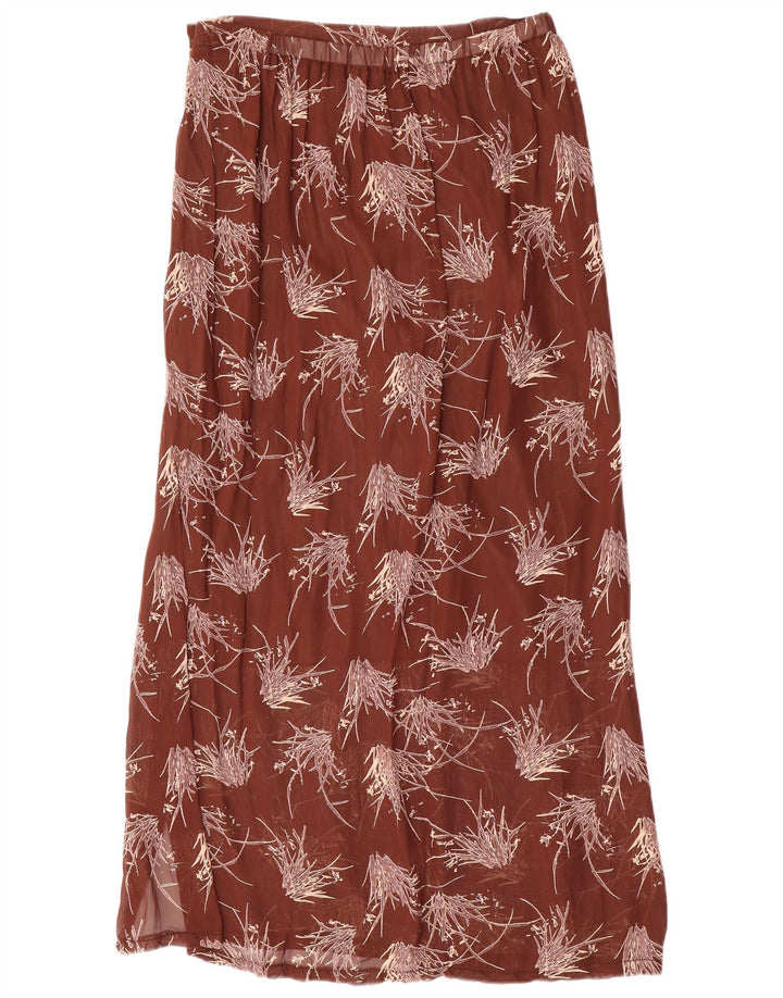 Gonna lunga da donna con motivo astratto VINTAGE W34 grande marrone