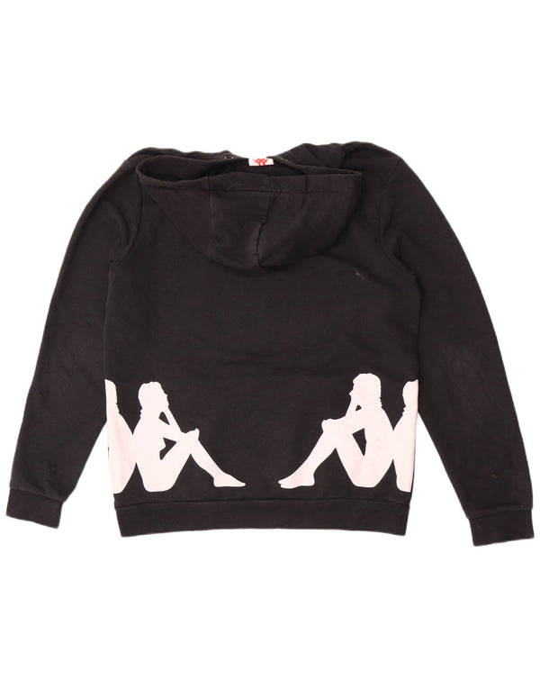 Maglione con cappuccio grafico da uomo Kappa grande in cotone nero