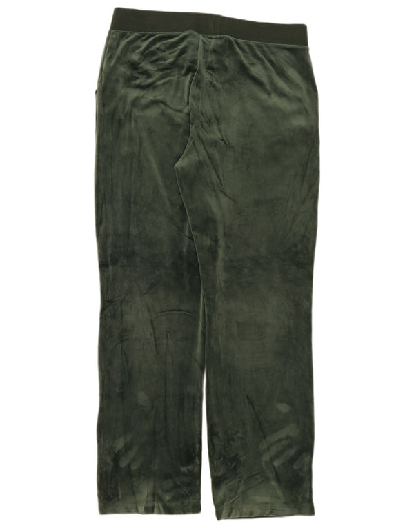 Pantaloni da tuta in velluto da donna Juicy Couture UK 18 XL Poliestere kaki