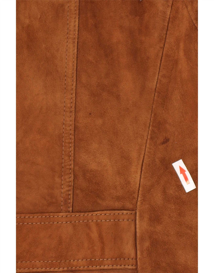 Giacca vintage in pelle scamosciata da uomo UK 38 in pelle marrone medio