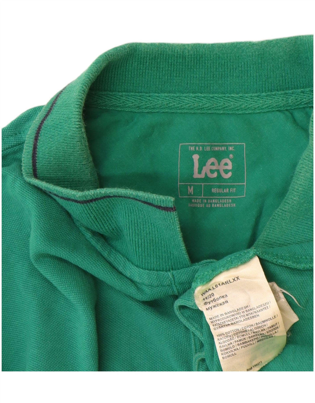 Polo Lee da uomo vestibilità regolare in cotone verde medio