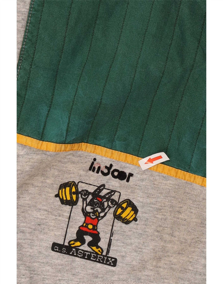Giacca da ginnastica vintage da uomo senza maniche, grande color grigio