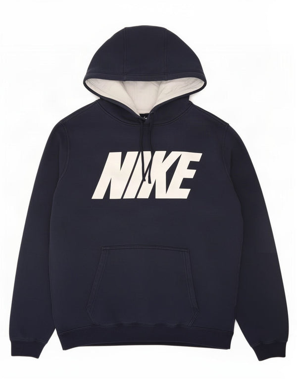 Felpa con cappuccio grafica Nike da uomo in cotone medio blu navy