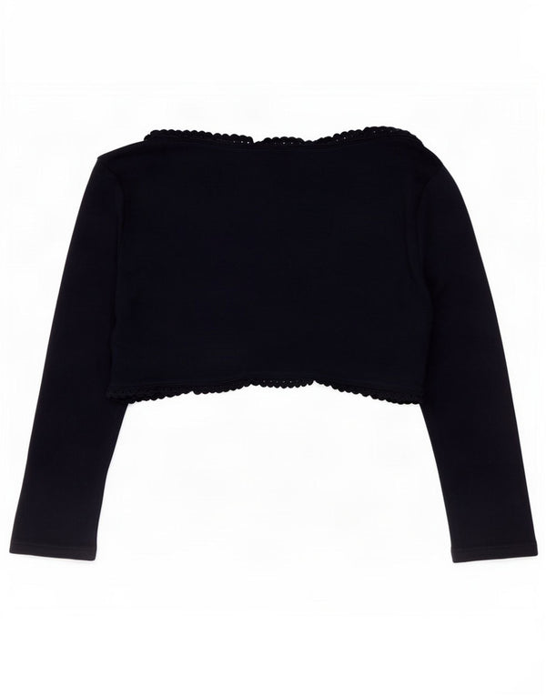 Top Bolero da donna Zara UK 14 cotone blu navy medio