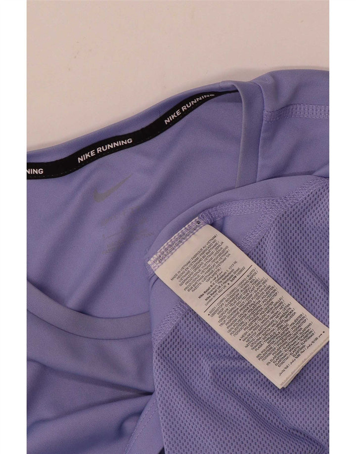 T-shirt Nike Dri Fit da donna Top UK 10 Small Viola Poliestere
