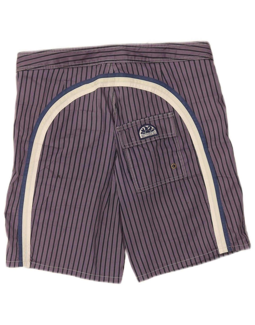 Pantaloncini da bagno da uomo Sundek, grandi, in poliestere gessato viola