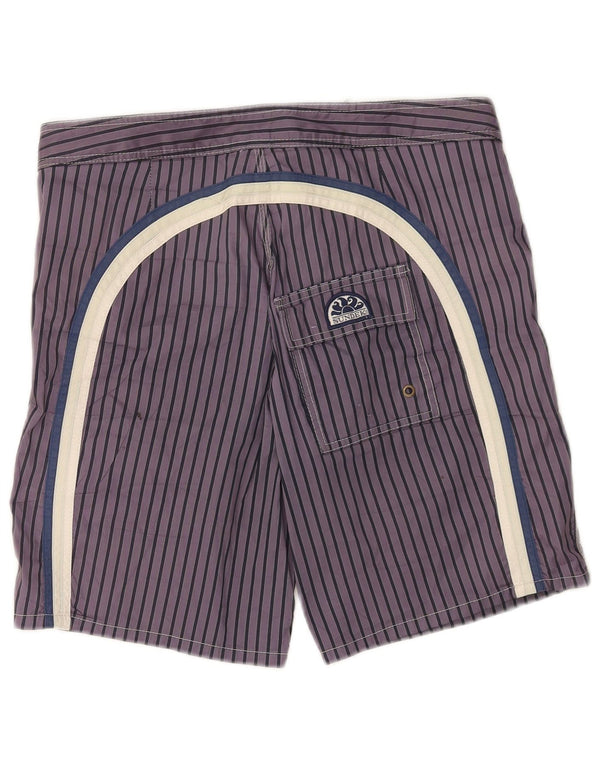 Pantaloncini da bagno da uomo Sundek, grandi, in poliestere gessato viola