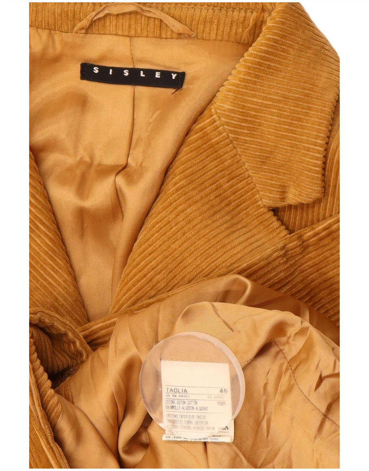 Giacca blazer in velluto a coste a 3 bottoni da uomo Sisley UK 46 3XL cotone marrone