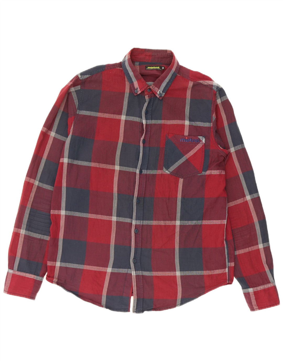 Camicia da uomo Mistral in cotone a quadri rossi medi