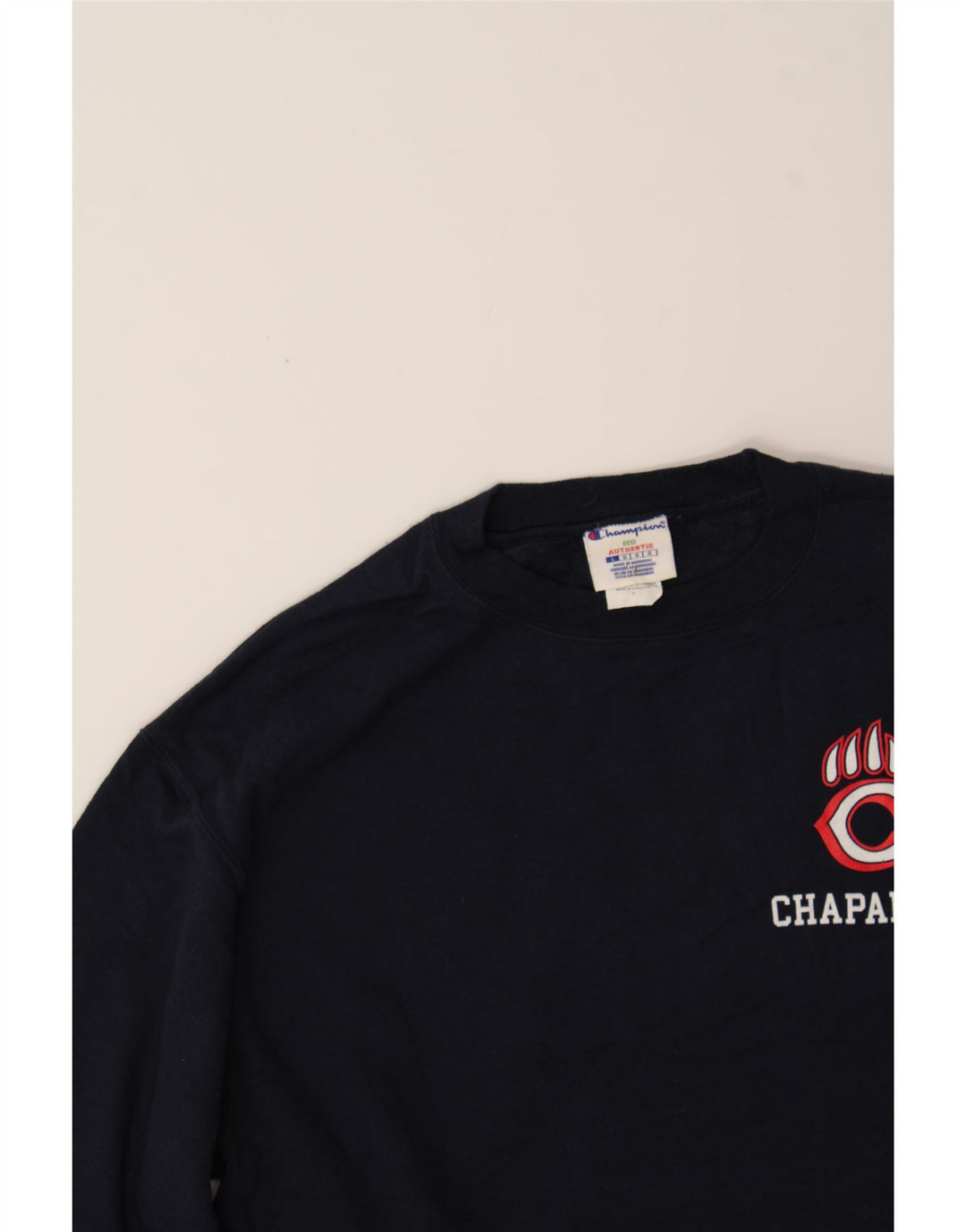 CHAMPION Mens Graphic Sweatshirt Jumper Large Navy Blue Cotton Vintage Champion and Second-Hand Champion from Messina Hembry 