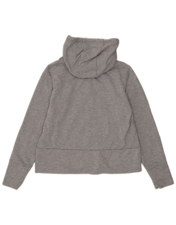 Felpa con cappuccio e zip oversize Nike Dri Fit da donna UK 10 Small Grigio Poliestere