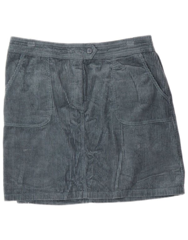 MONSOON Gonna in velluto a coste da donna UK 16 Large W34 Cotone verde