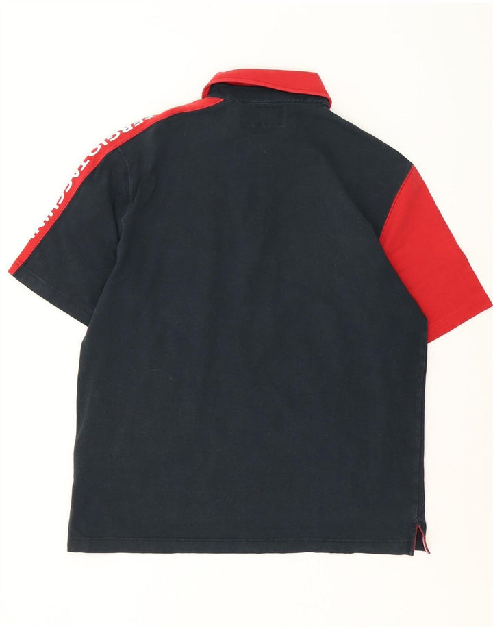 Polo grafica da uomo Sergio Tacchini grande color block blu navy