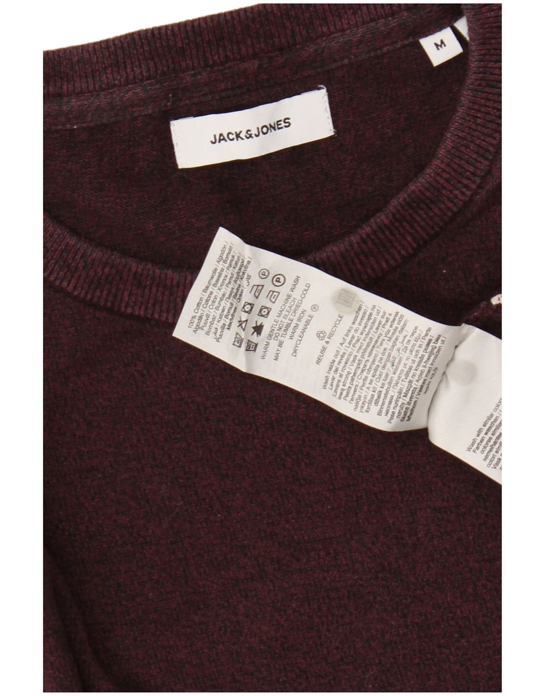 JACK & JONES Maglione maglione girocollo da uomo in cotone bordeaux medio