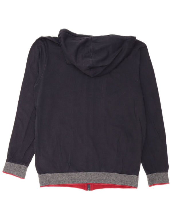 Maglione con cappuccio e zip da uomo HUGO BOSS piccolo in cotone blu navy