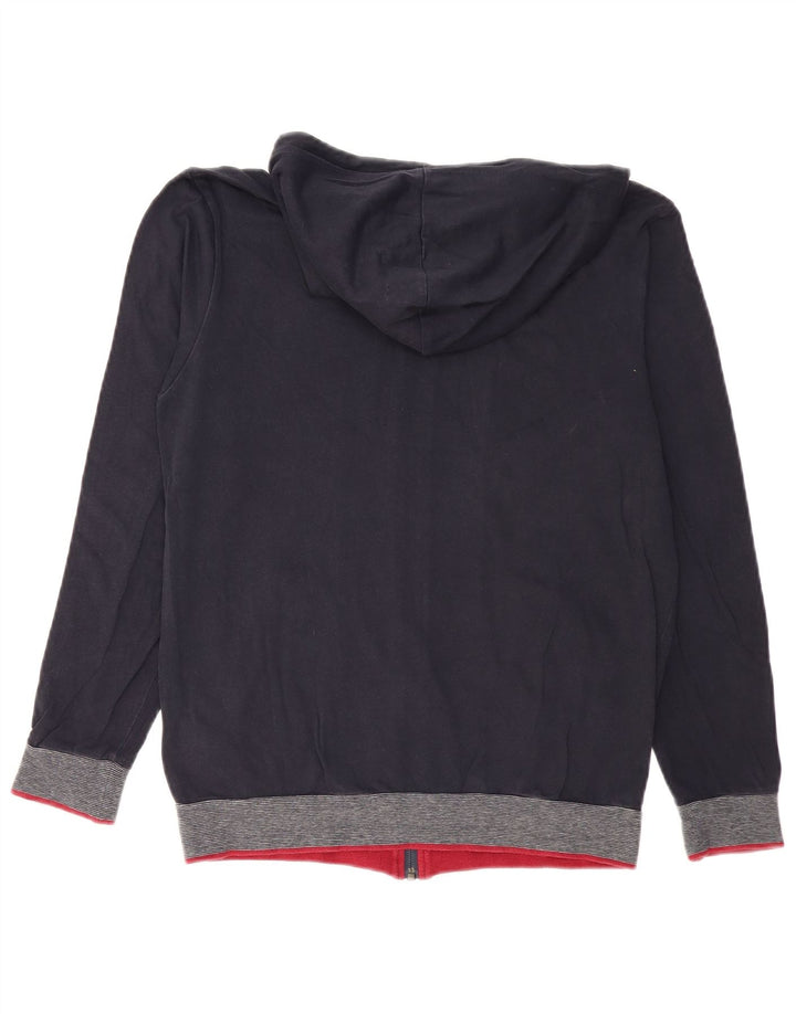 Maglione con cappuccio e zip da uomo HUGO BOSS piccolo in cotone blu navy