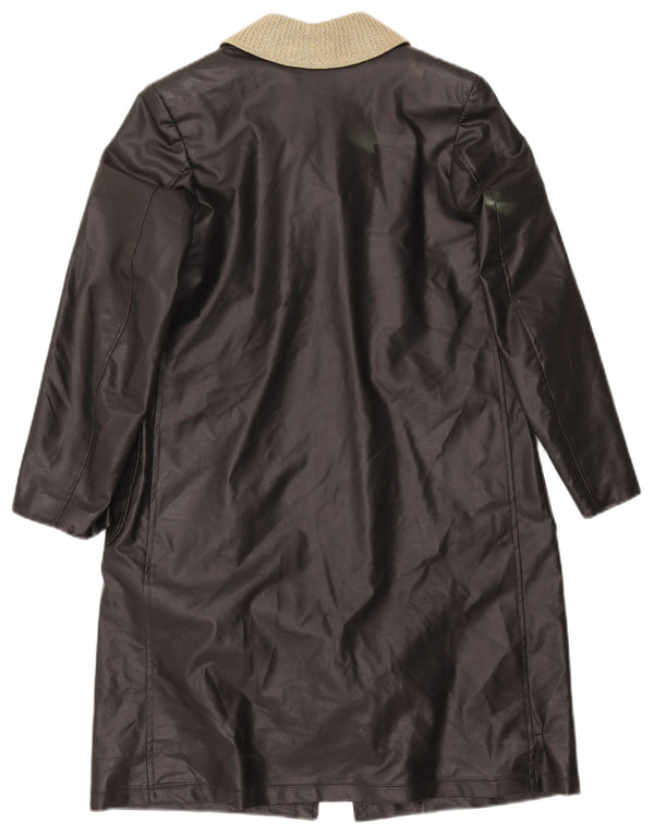 Cappotto in pelle da donna VINTAGE UK 12 Medium Black Colourblock