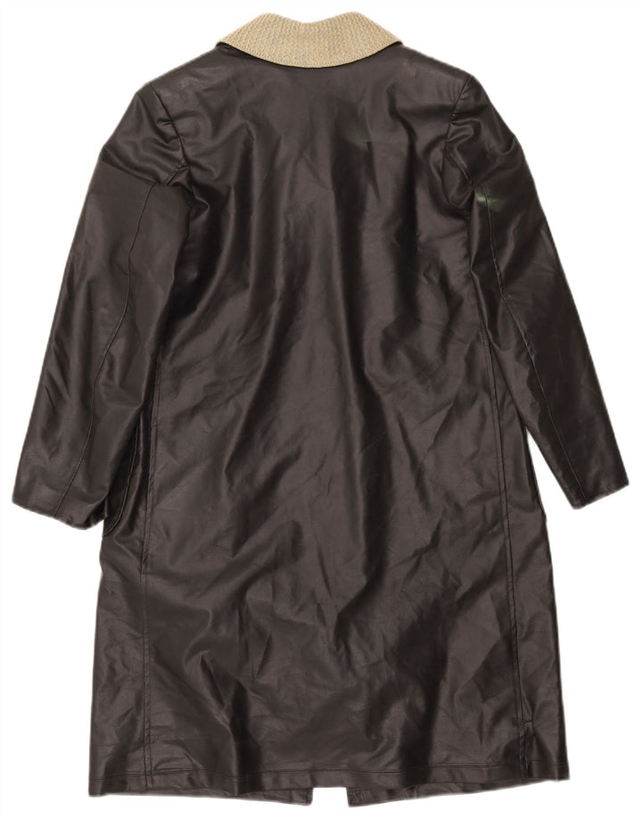 Cappotto in pelle da donna VINTAGE UK 12 Medium Black Colourblock